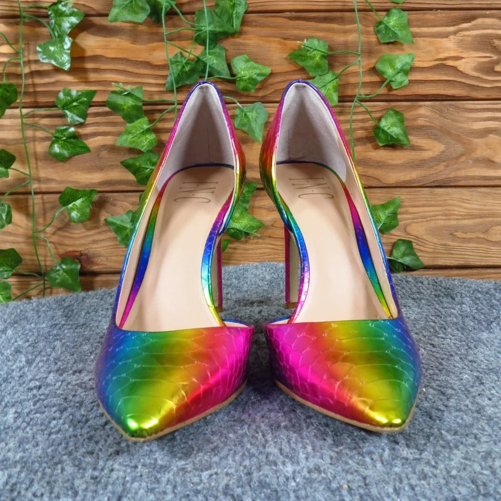 INC International Concepts Kenjay Womens Pump Size 6 Party Rainbow Metallic